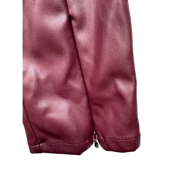 Sofia Jeans By Sofia Vergara Rosa Jegging Size 4 Burgundy Faux Leather - Picture 6 of 12